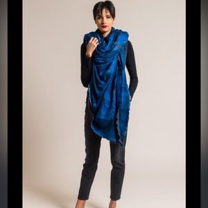 Avant Toi jumbo hand painted cashmere camouflage scarf
